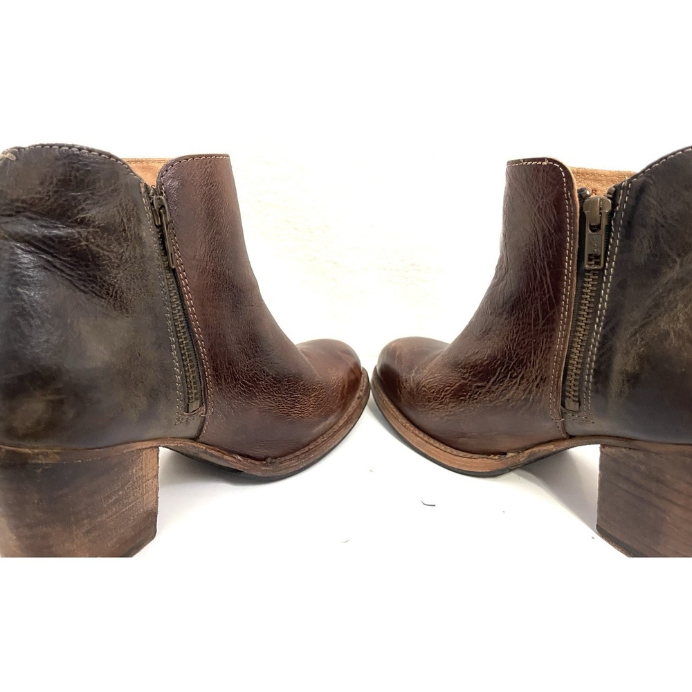Bed-Stu Cobbler Bench Series Women 7 Brown Leather Wedge Distressed Bootie Boots - Picture 9 of 10